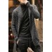 Mens Long-Sleeved Knitted Cardigan Windbreaker Jacket