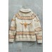 Retro winter autumn Autumn/winter Long Sleeve Lapel Jacquard Cardigan