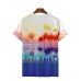 Men's Colorful Island Paradise Palm Tree Illustration Short Sleeve T-Shirt