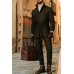 Single-breasted Mid-length Men's Stand-up Collar Woolen Trench Coat